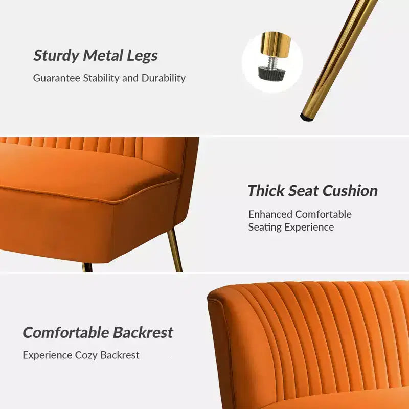 Velvet Loveseat Chair - Contemporary 2-Seater Tufted Back Sofa
