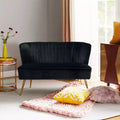 Velvet Loveseat Chair - Contemporary 2-Seater Tufted Back Sofa
