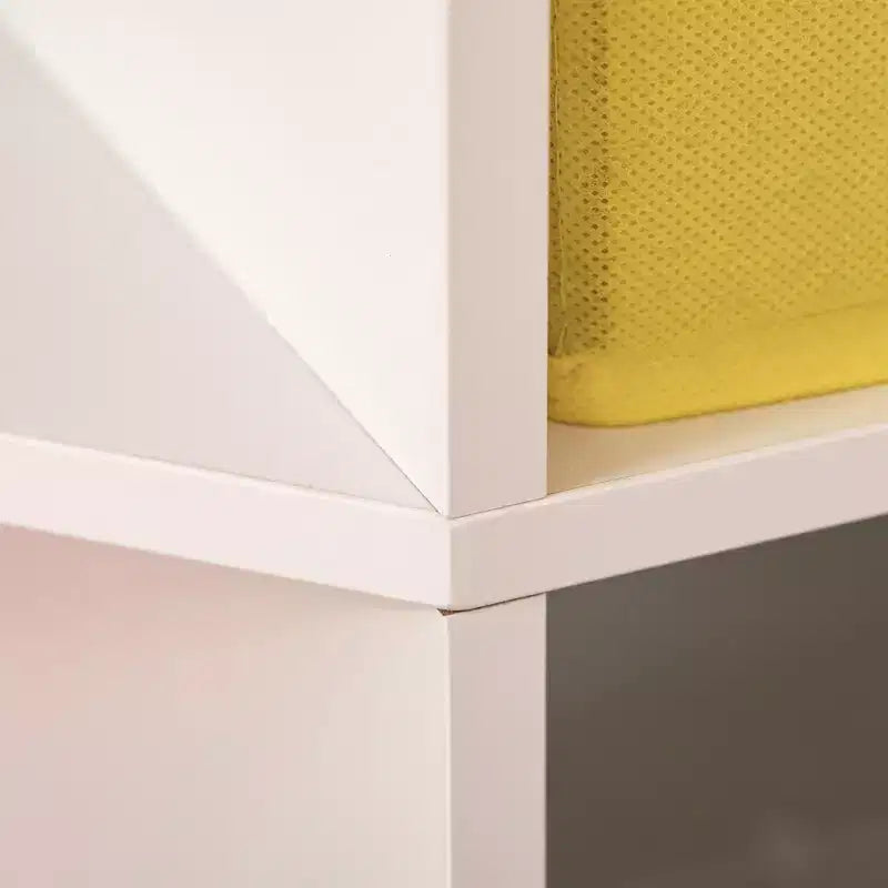 Wooden Kids Cabinet Freestanding Corner Storage Drawer Toys Clothes Books Organizer Dresser Children Bookcase Display Shelf Wardrobe for Bedroom with Anti-toppling Hardware Drawers