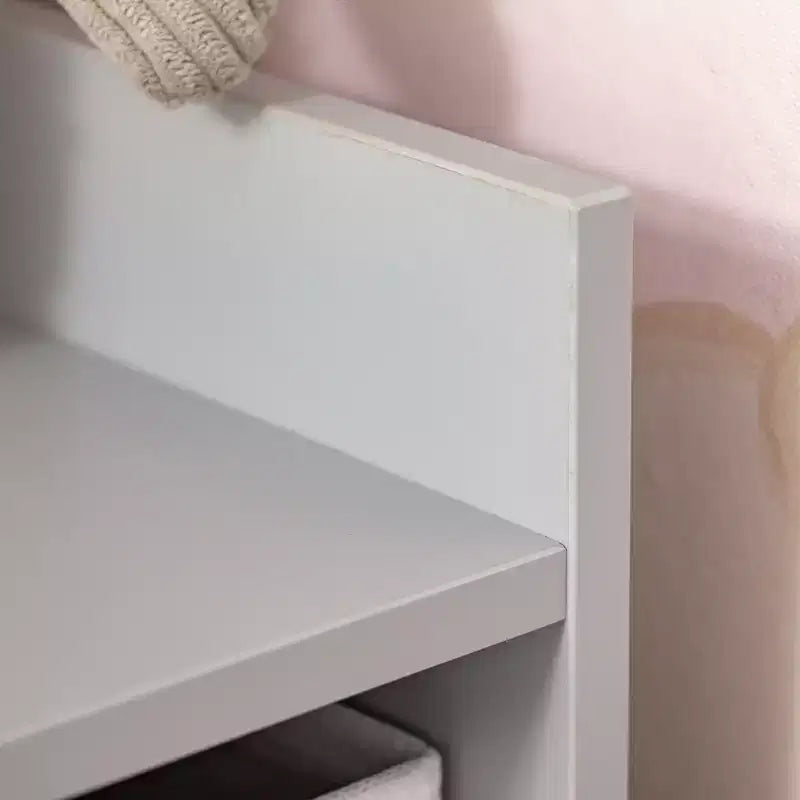 Wooden Kids Cabinet Freestanding Corner Storage Drawer Toys Clothes Books Organizer Dresser Children Bookcase Display Shelf Wardrobe for Bedroom with Anti-toppling Hardware Drawers