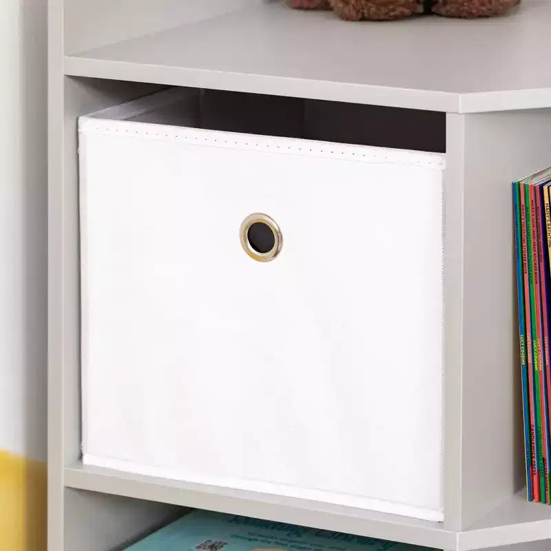 Wooden Kids Cabinet Freestanding Corner Storage Drawer Toys Clothes Books Organizer Dresser Children Bookcase Display Shelf Wardrobe for Bedroom with Anti-toppling Hardware Drawers