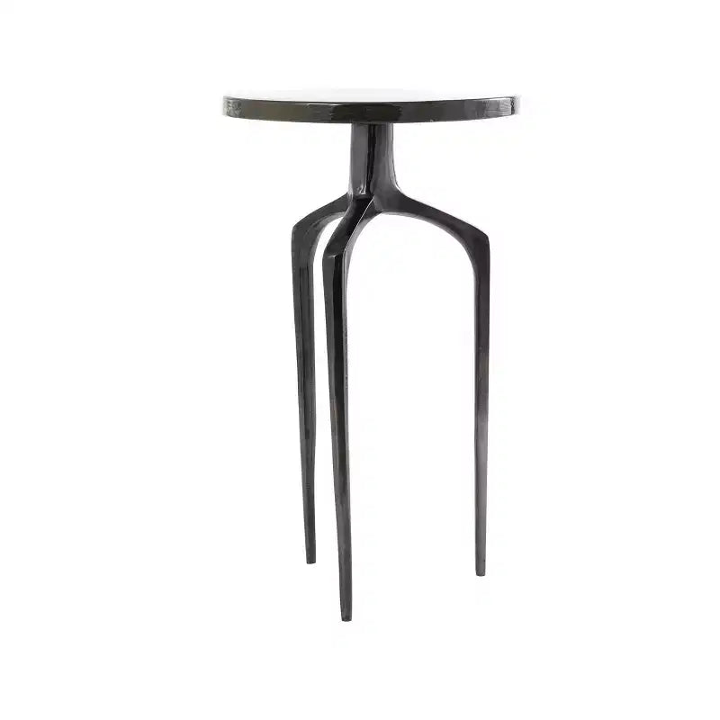Aluminum Accent Table with Textured Glass Tabletop