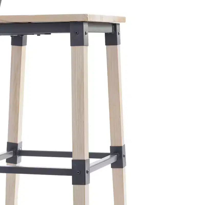 2 Pack Commercial Grade Rustic Industrial Style Wood Dining Barstool
