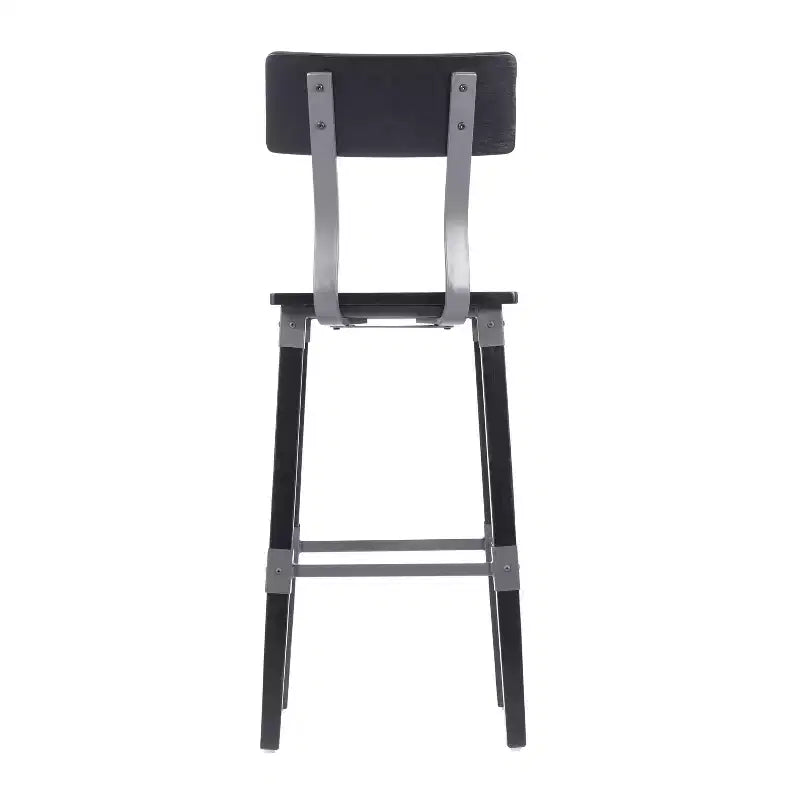2 Pack Commercial Grade Rustic Industrial Style Wood Dining Barstool