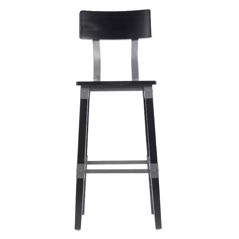 2 Pack Commercial Grade Rustic Industrial Style Wood Dining Barstool