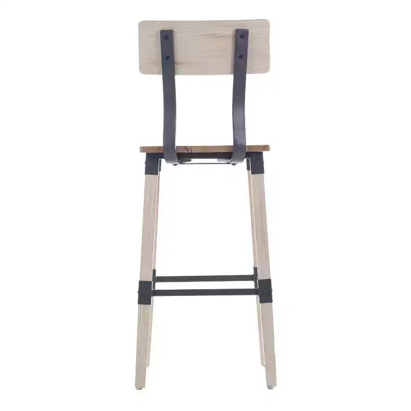 2 Pack Commercial Grade Rustic Industrial Style Wood Dining Barstool