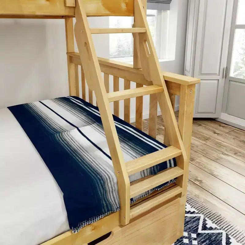 Solid Wood Twin over Full Bunk Bed with Storage Drawers for Adults/Kids