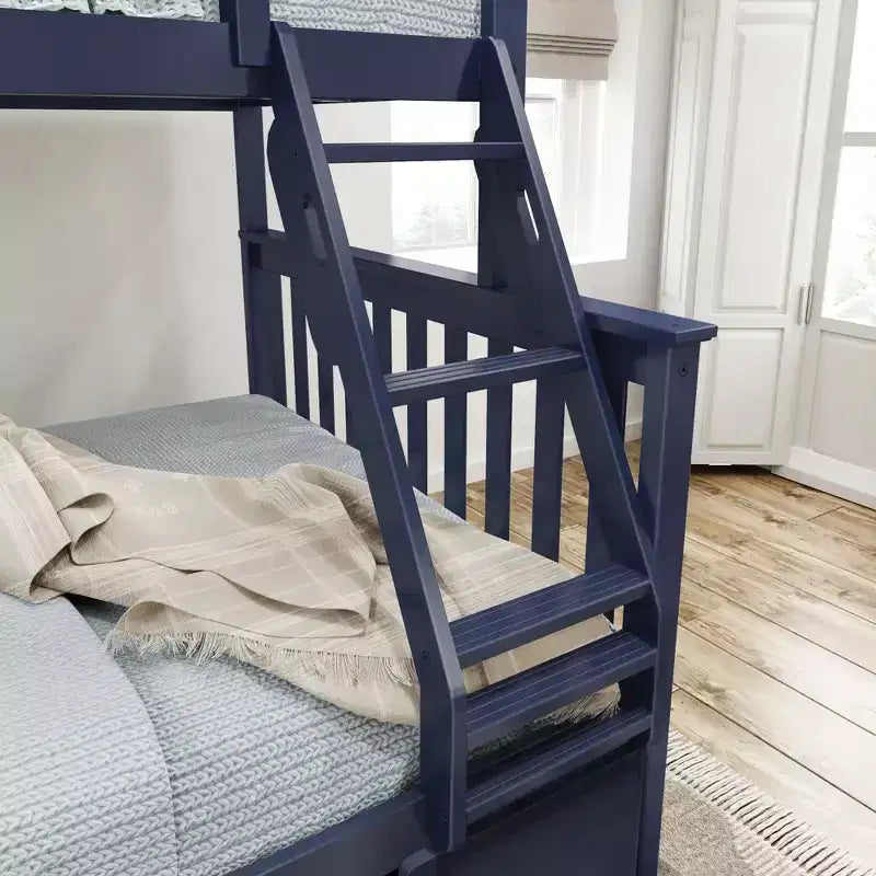Solid Wood Twin over Full Bunk Bed with Storage Drawers for Adults/Kids