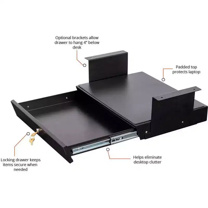 Add-On Office Sliding Under-Desk Drawer Storage Organizer for Standing Desks