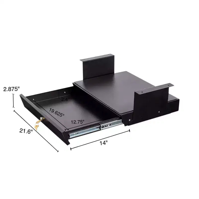 Add-On Office Sliding Under-Desk Drawer Storage Organizer for Standing Desks